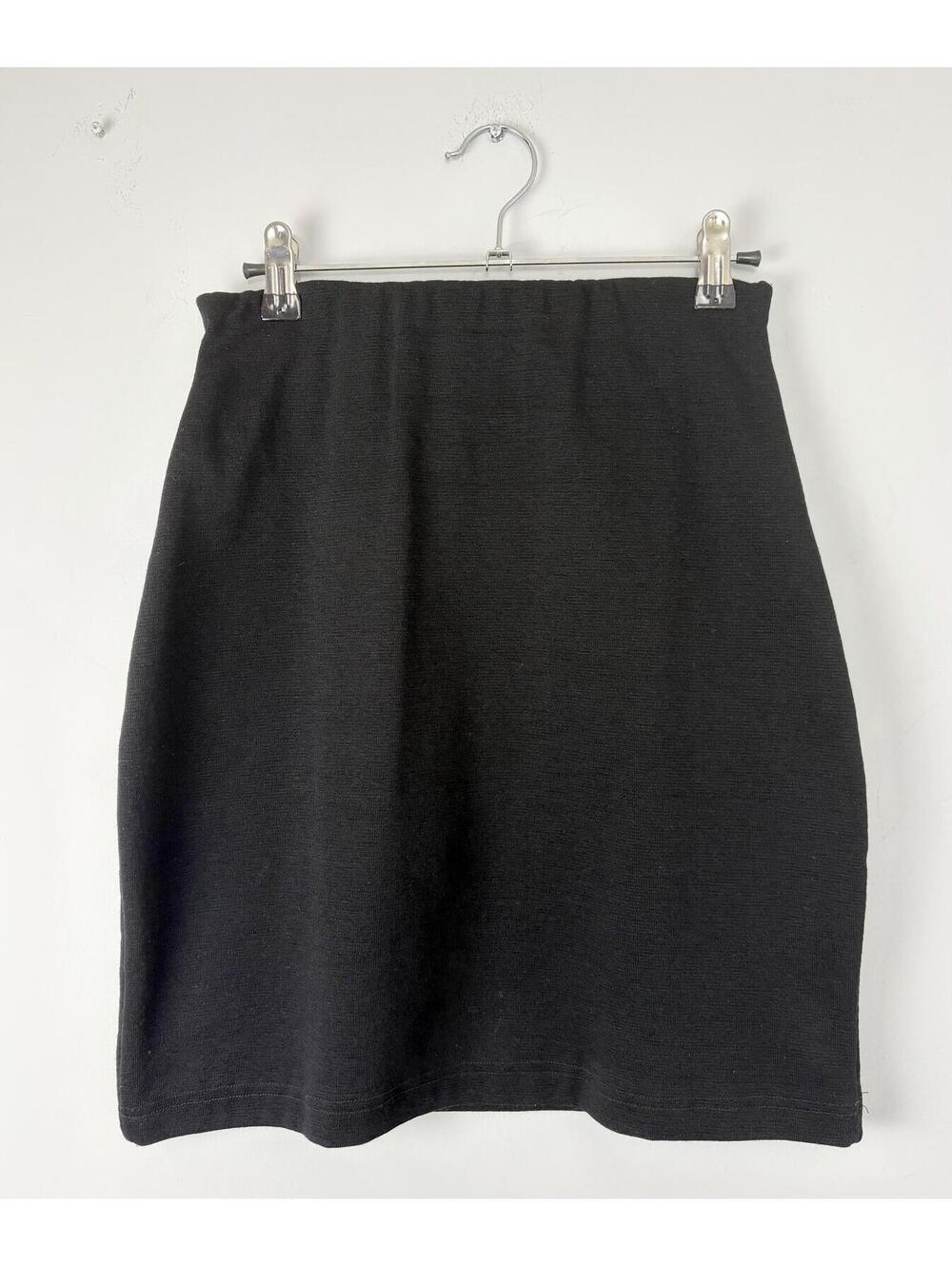 Vintage 80s 90s Black Knit Short Stretch Pencil Skirt Small / Medium